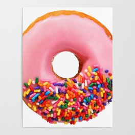 Funny Pattern With Juicy And Tasty Donut Poster