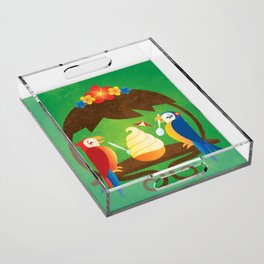 Tiki Birds Ice Cream Date Acrylic Tray