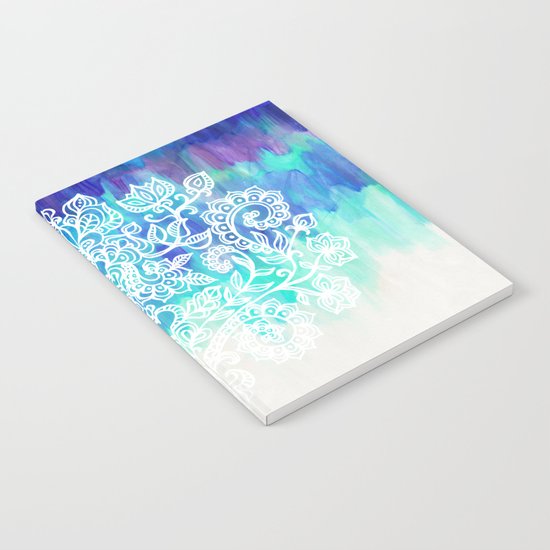 Indigo & Aqua Abstract - doodle painting Notebook