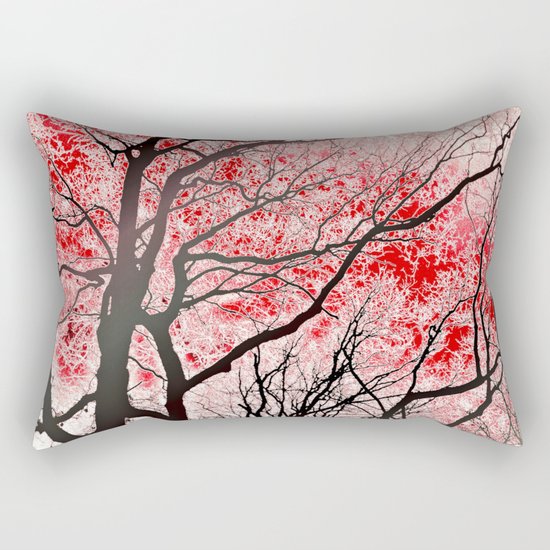 The Trees Know (red-black) Rectangular Pillow