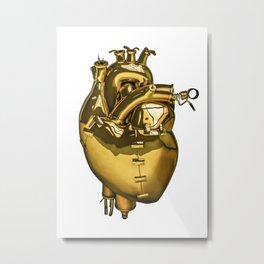 Heart of gold Metal Print | Graphicdesign, Love, Goldheart, Romance, Valentine, Heartache, Metalheart, Mechanical, Metallic, Mechanism 