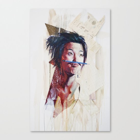 painting for Mustache Show, last Movember (untitled) Canvas Print