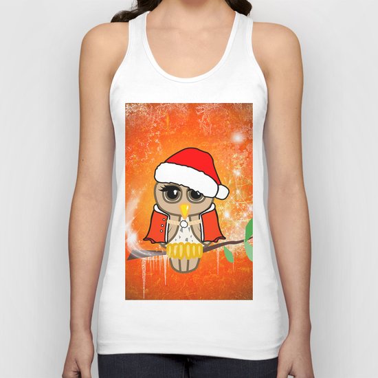 Funny christmas owl Unisex Tank Top