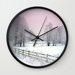 Winter road Wall Clock