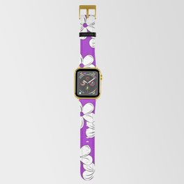 Flower Pattern On Purple Background Apple Watch Band