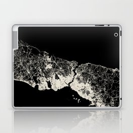 Istanbul, Turkey - Black and White City Map - Aesthetic Laptop Skin