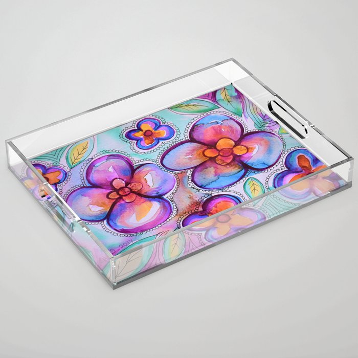 Flower power  Acrylic Tray