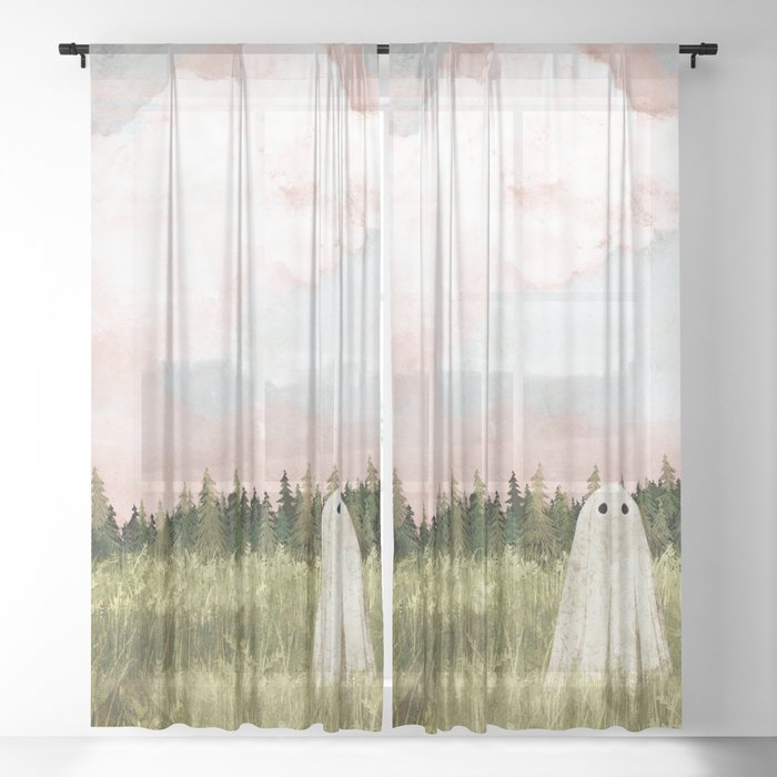Cotton candy skies Sheer Curtain