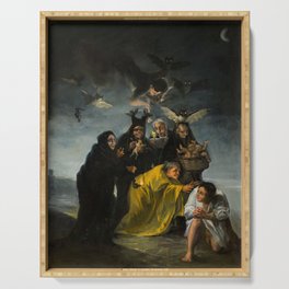 The Witches' Sabbath, Las Brujas by Francisco de Goya Serving Tray