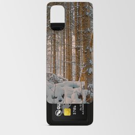 Golden hour in winter forest after snowstorm Android Card Case