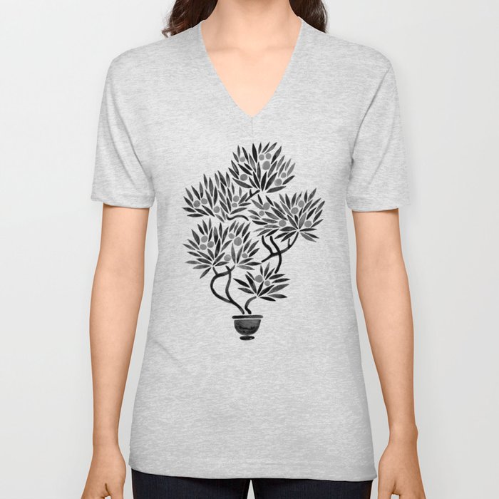 Bonsai Fruit Tree – Black Palette V Neck T Shirt