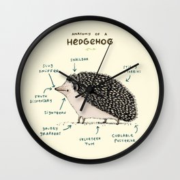 Anatomy of a Hedgehog Wall Clock | Other, Hedgehog, Cartoon, Comic, Anatomy, Kawaii, Funny, Hedgehogs, Graphite, Animal 