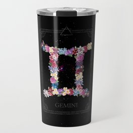 Floral Zodiac Sign: Gemini Travel Mug