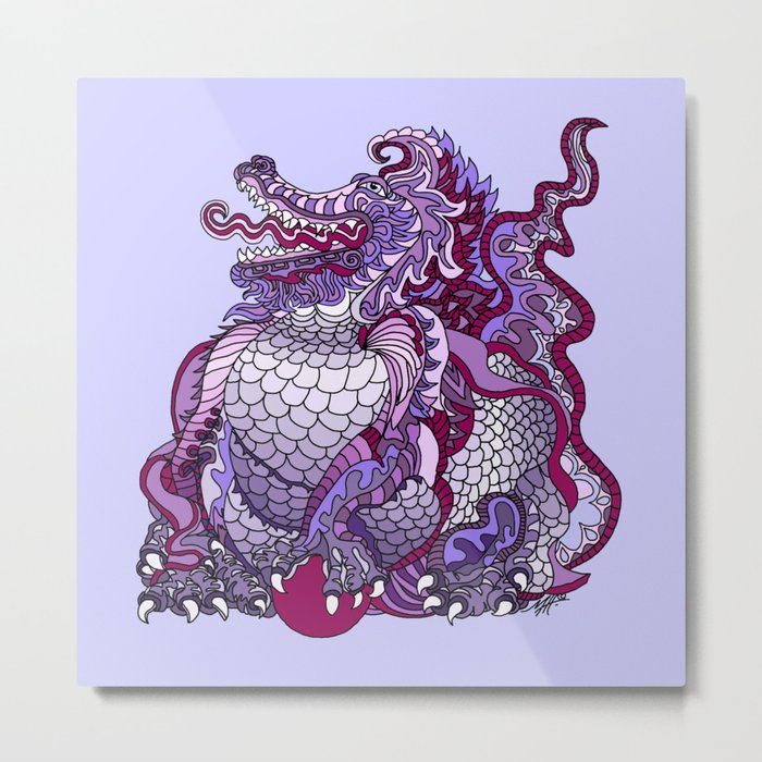 Dragon Royal Purple Metal Print