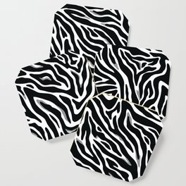 Black and White Abstract Zebra skin pattern. Digital Illustration Background Coaster