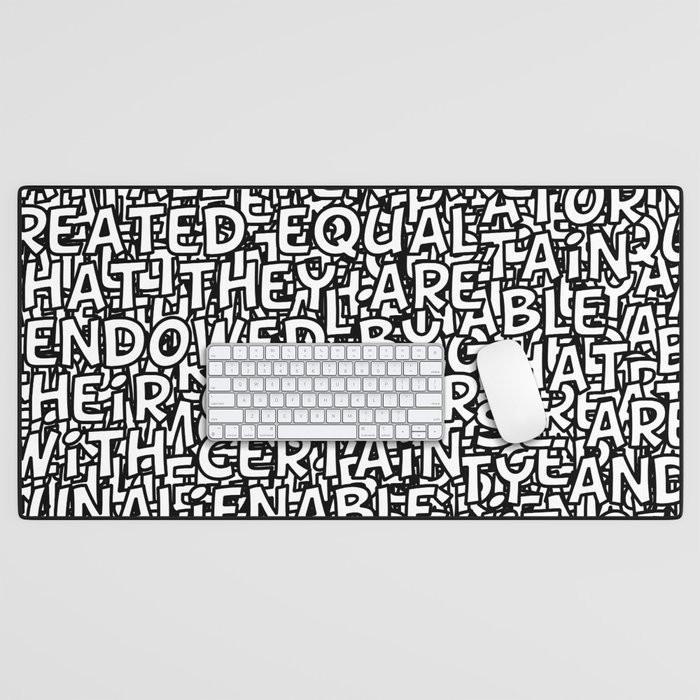Word pattern letters typography Desk Mat