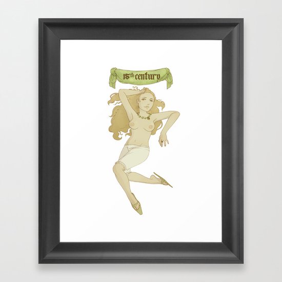 Historical Pin-Up - 15th Century Framed Art Print