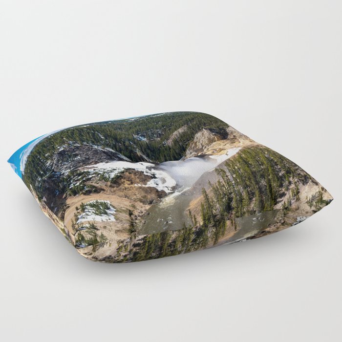 Yellowstone Falls Floor Pillow