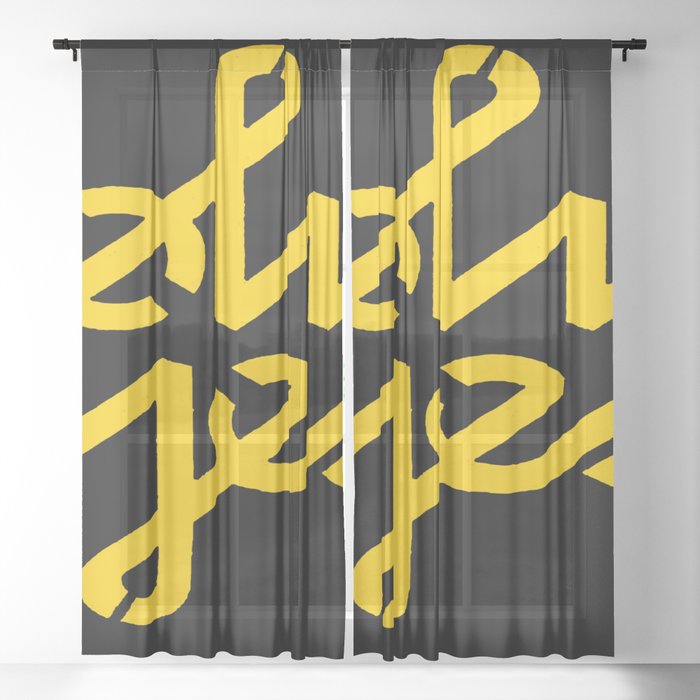 Oh Yes Awesome Typography Sheer Curtain