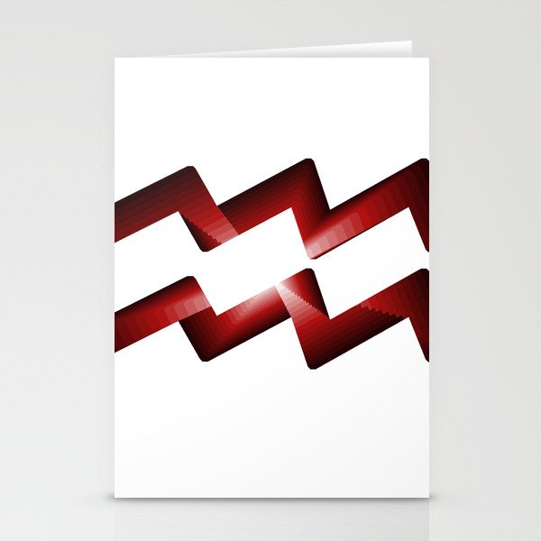 aquarius zodiac sign in red gradient colors Stationery Cards