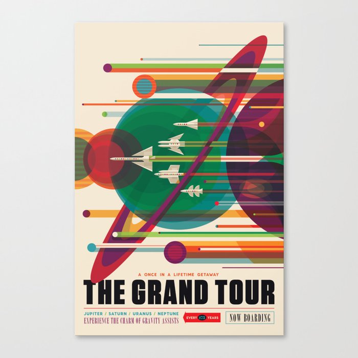NASA Retro Space Travel Poster The Grand Tour Canvas Print
