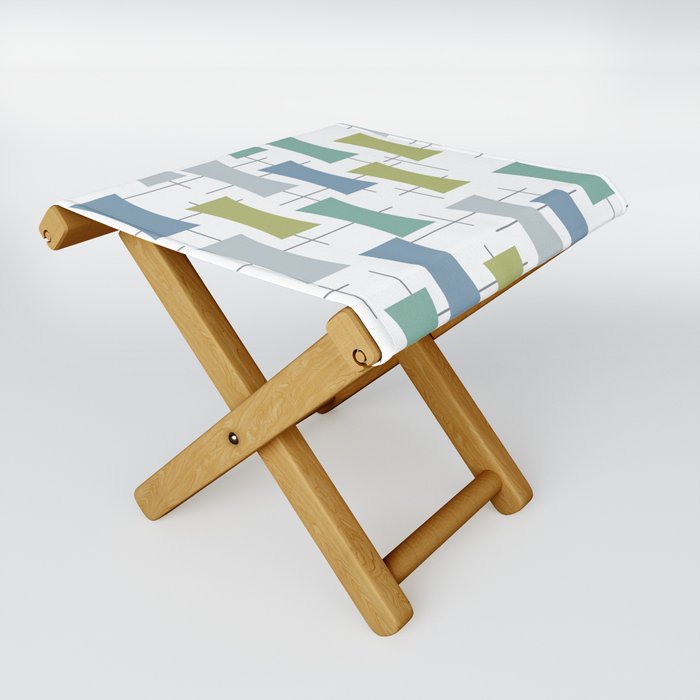 Abstract Mid Century Modern Folding Stool