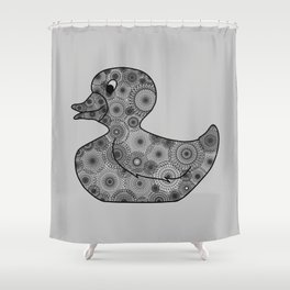Beautiful rubber duck with mandala pattern Shower Curtain