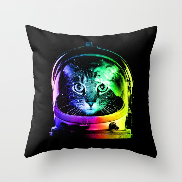 Astronaut Cat Throw Pillow