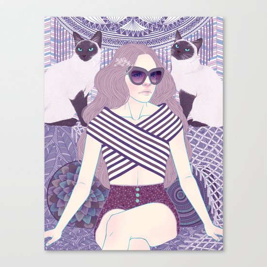 Hey there kitty! LAVENDER Canvas Print