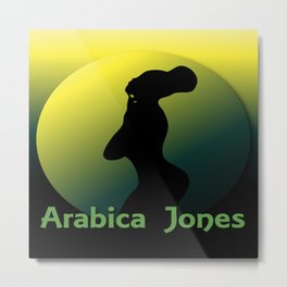 Arabica Jones® Metal Print | Silhouette, Glamor, Green, Blackwoman, Color, Afrocentric, Hairstyle, Silouette, Graphicdesign, Africanamericanart 