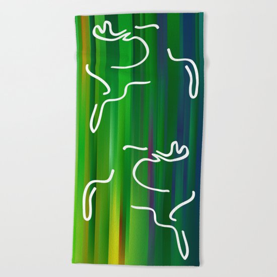 Flying deer Beach Towel