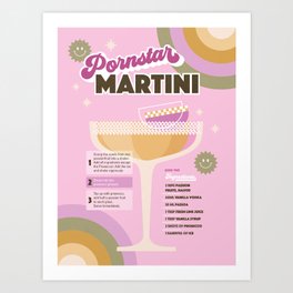 Retro Cockail 3. Pornstar Martini Art Print