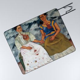 Frida Kahlo - The Two Fridas, 1939 - Exhibition Poster - Art Print Picnic Blanket