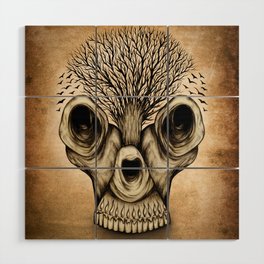 Skull Illusion Wood Wall Art
