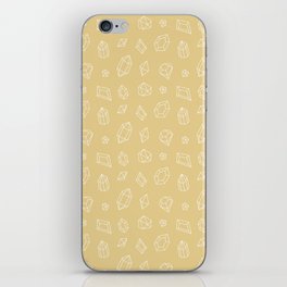 Tan and White Gems Pattern iPhone Skin