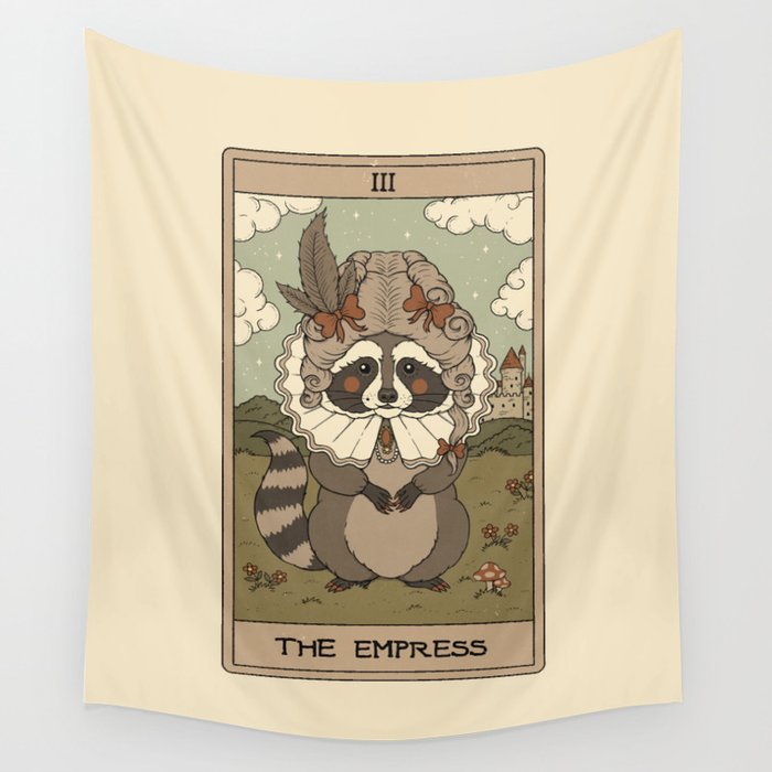 The Empress Raccoons Tarot Wall Tapestry by Thiago Correa Society6
