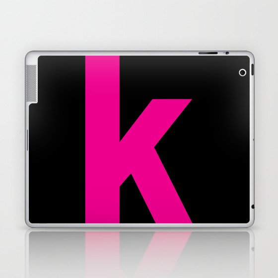 letter K (Magenta & Black) Laptop & iPad Skin
