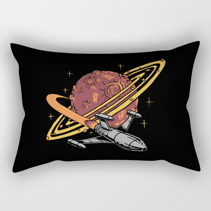 Cool Planet Spaceship Explorer Rectangular Pillow