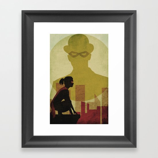 Who is the man in the bowler? Superheroes SF Framed Art Print