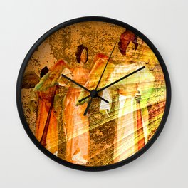 ANGELS Wall Clock | Painting, Digital, Surrealism, Heaven, Abstract, Bethlehem, Acrylic, Illustration, Light, Angel 