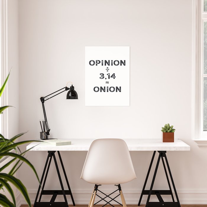 Tilfredsstille Luske Dusør Pi day Opinon / Pi = Onion Math Joke Poster by Snazzlinger Designs |  Society6