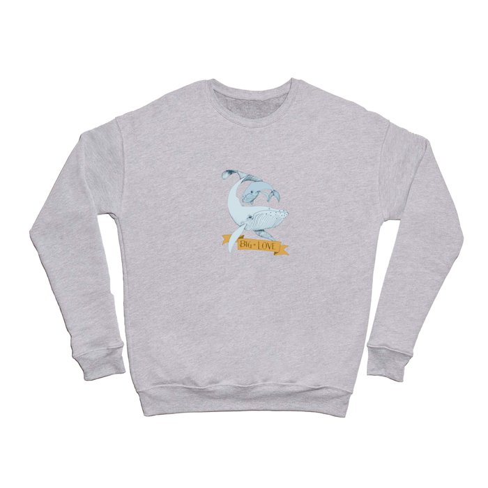 Big Love (gold and blue) Humpback Whales Crewneck Sweatshirt