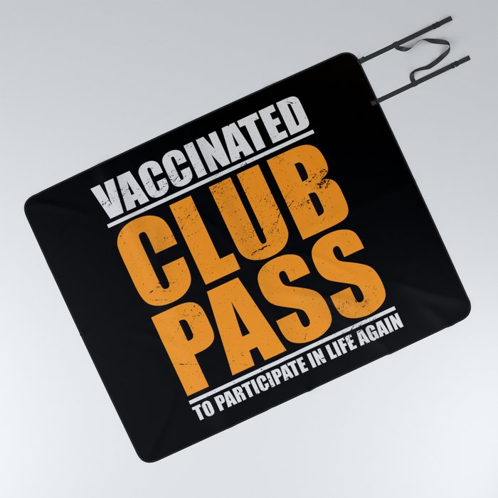 Vaccinated Club Pass To Participate In Life Again Picnic Blanket