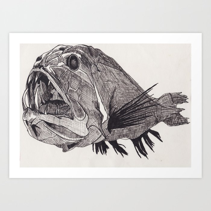 Angler Fish Art Print by Mystic Fish Studio