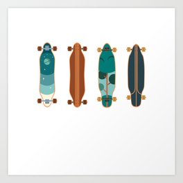Skateboarding Set Skater Skateboard Gift Art Print
