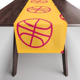 Basketball in orange graphic design Table Runner