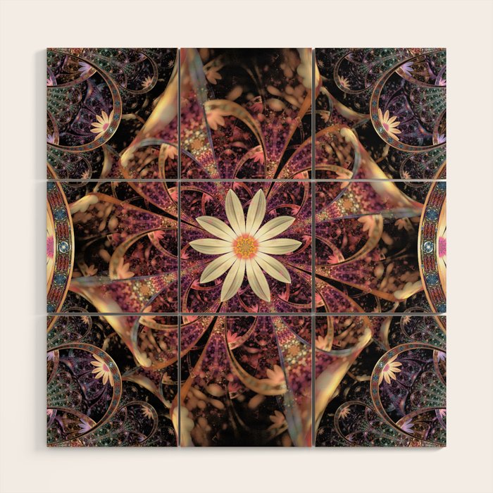 Glass Flower Wood Wall Art By Whittaker