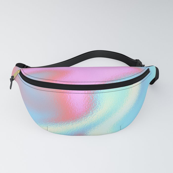 Modern Abstract Pink Blue White Irisdescent Pattern Fanny Pack