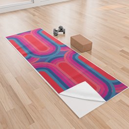 70's purple lines Yoga Towel