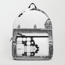 St. Peter Basilica - Rome, Italy Backpack | Vintage, Rome, Michelangelo, Painting, Peter, Architectural, Italy, Illustration, Pope, Historical 